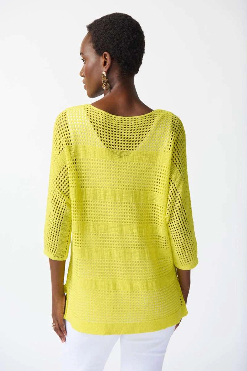 Shop Open Stitch Pullover Sweater Style 242903 | Sunlight Yellow - Joseph Ribkoff