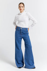 Shop Outland Denim x Karen Walker Mod Flared Jeans | Washed Denim - Outland Denim
