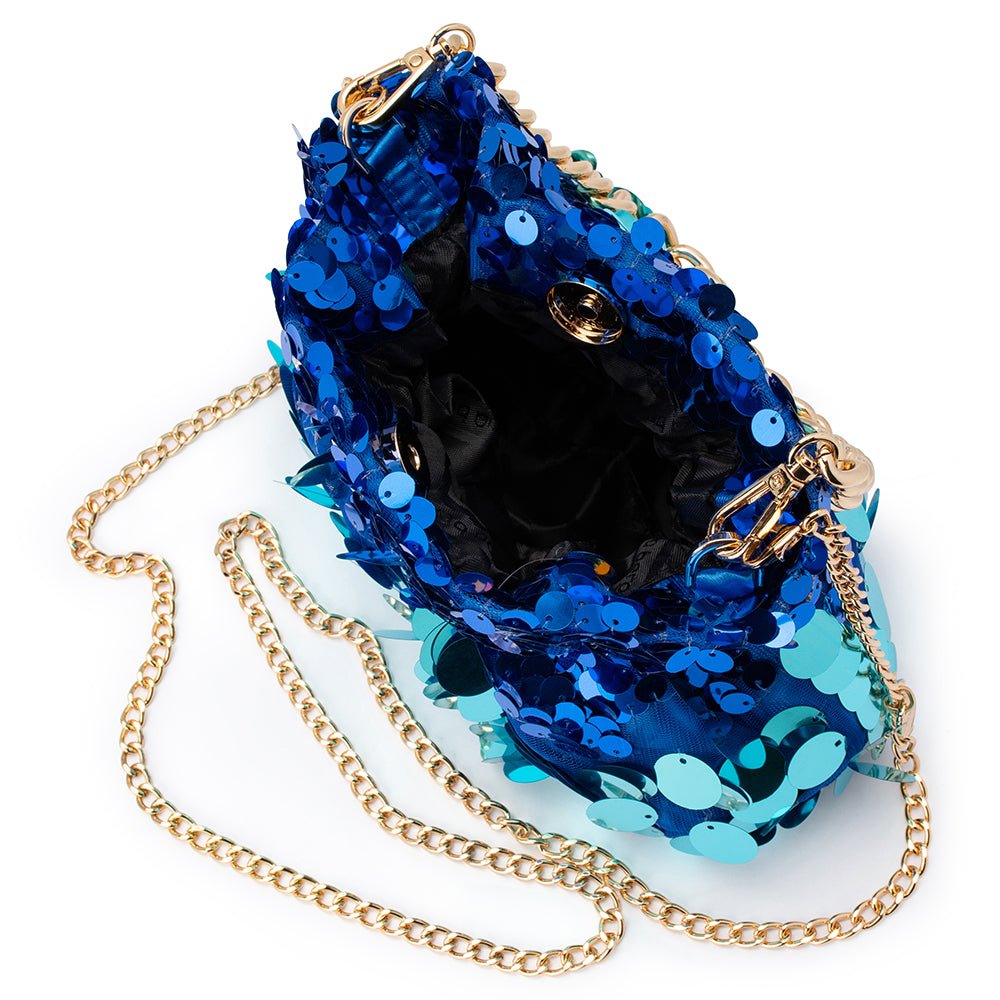 Shop Pedro Blue Sequin Pouch Bag - Olga Berg
