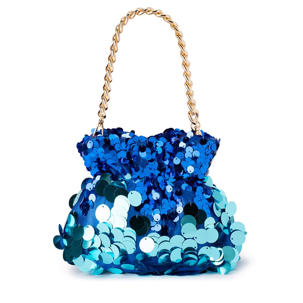 Shop Pedro Blue Sequin Pouch Bag - Olga Berg
