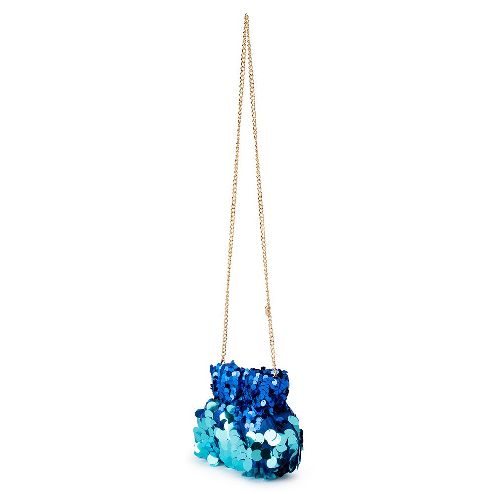Shop Pedro Blue Sequin Pouch Bag - Olga Berg