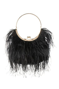 Shop Penny Feathered Frame Bag │Black - Olga Berg