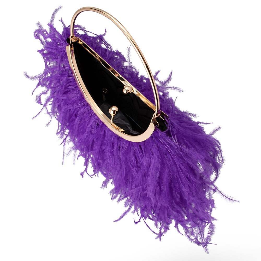 Shop Penny Feathered Frame Bag | Purple - Olga Berg