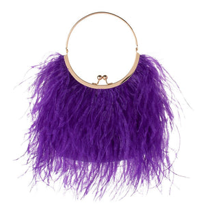 Shop Penny Feathered Frame Bag | Purple - Olga Berg