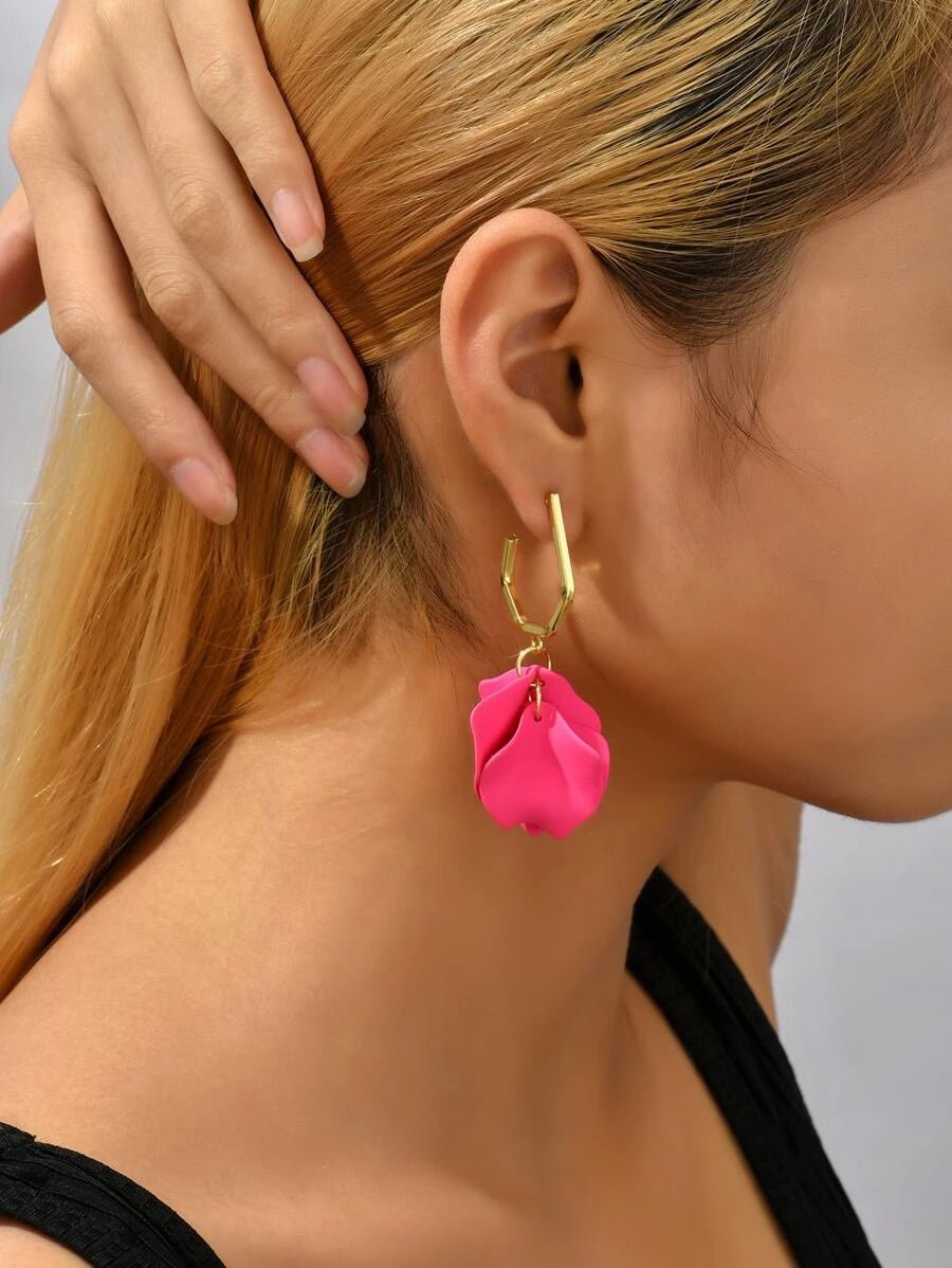 Shop Petal Drop Earrings in Hot Pink - Stella Rose
