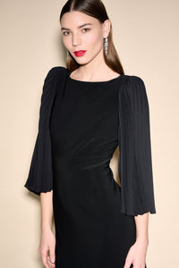 Shop Pleated Sleeve Sheath Dress Style 233766 │ Black - Joseph Ribkoff