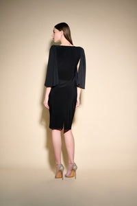 Shop Pleated Sleeve Sheath Dress Style 233766 │ Black - Joseph Ribkoff