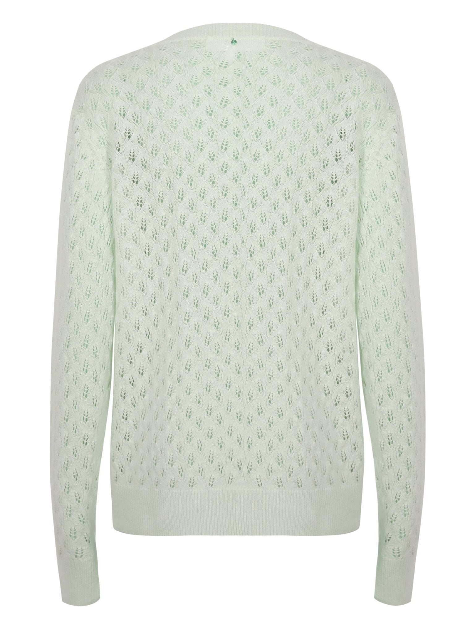 Shop Pointelle Cashmere Knit Mint/Rose - Rosemunde