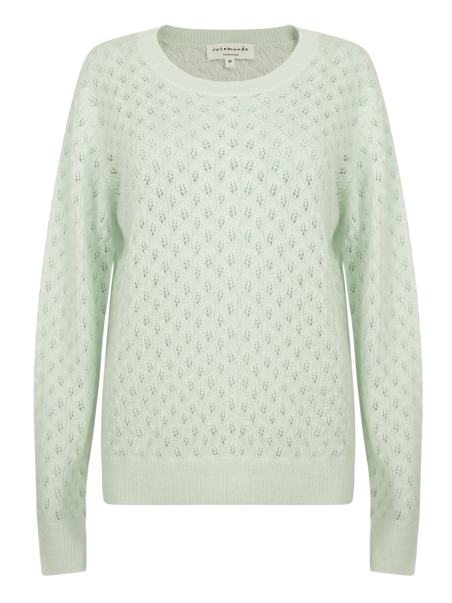 Shop Pointelle Cashmere Knit Mint/Rose - Rosemunde