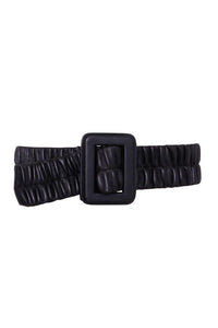 Shop Portia Ruched Belt | Black Leather - Ginger & Smart