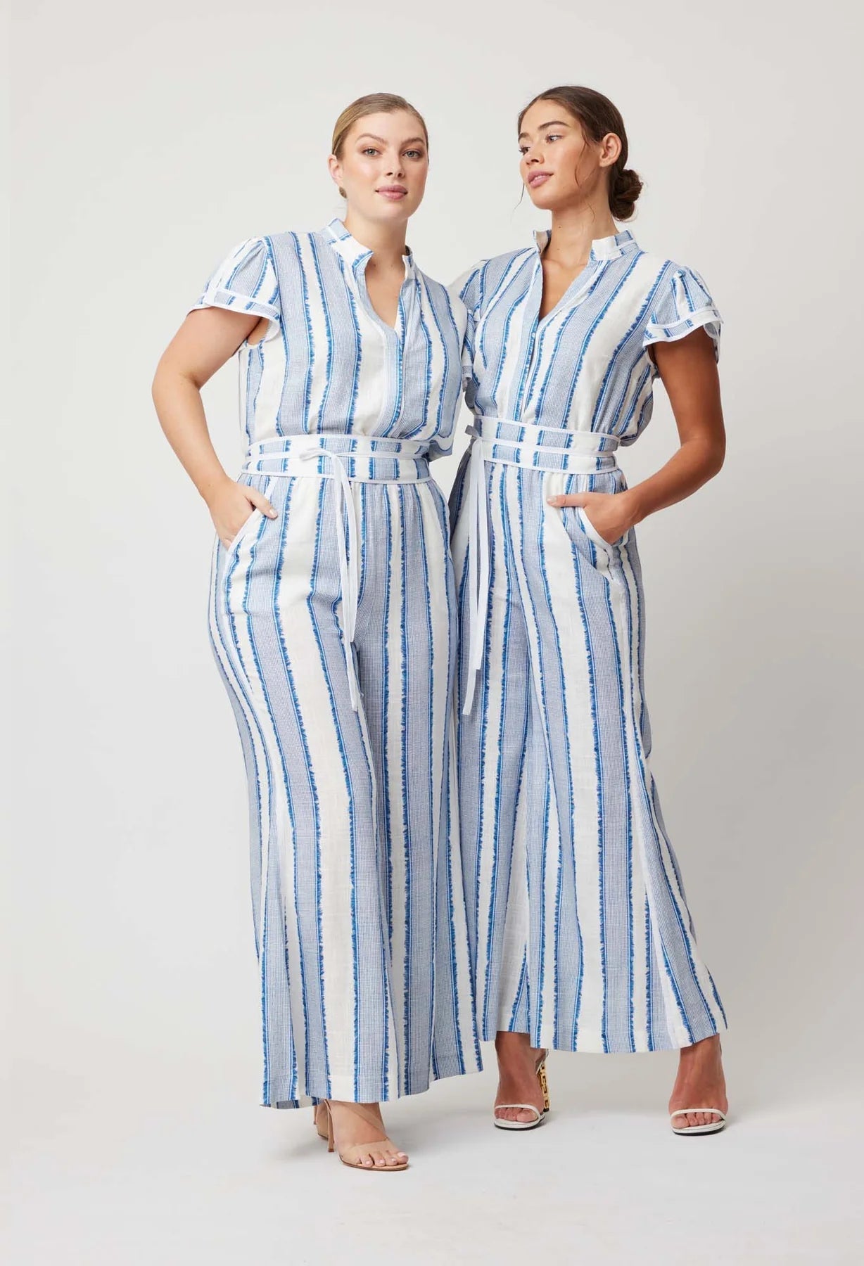 Shop Positano Viscose Linen Jumpsuit │ Sorrento Stripe - ONCEWAS