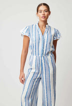 Shop Positano Viscose Linen Jumpsuit │ Sorrento Stripe - ONCEWAS