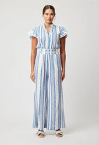 Shop Positano Viscose Linen Jumpsuit │ Sorrento Stripe - ONCEWAS