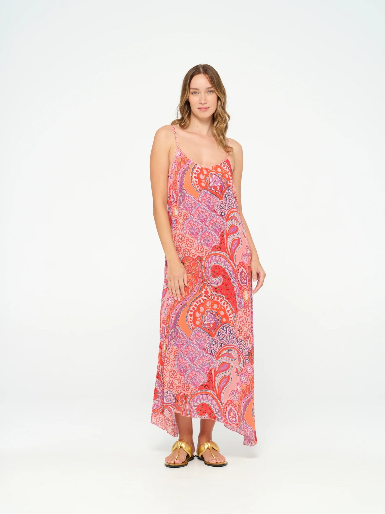 Shop PRE-ORDER Antoinette Slip Dress-Brazil-Viscose | Coral - Oneseason Australia