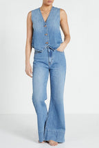 Shop PRE-ORDER Denim Vest | Light Blue - Bohemian Traders