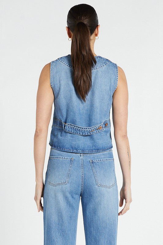 Shop PRE-ORDER Denim Vest | Light Blue - Bohemian Traders