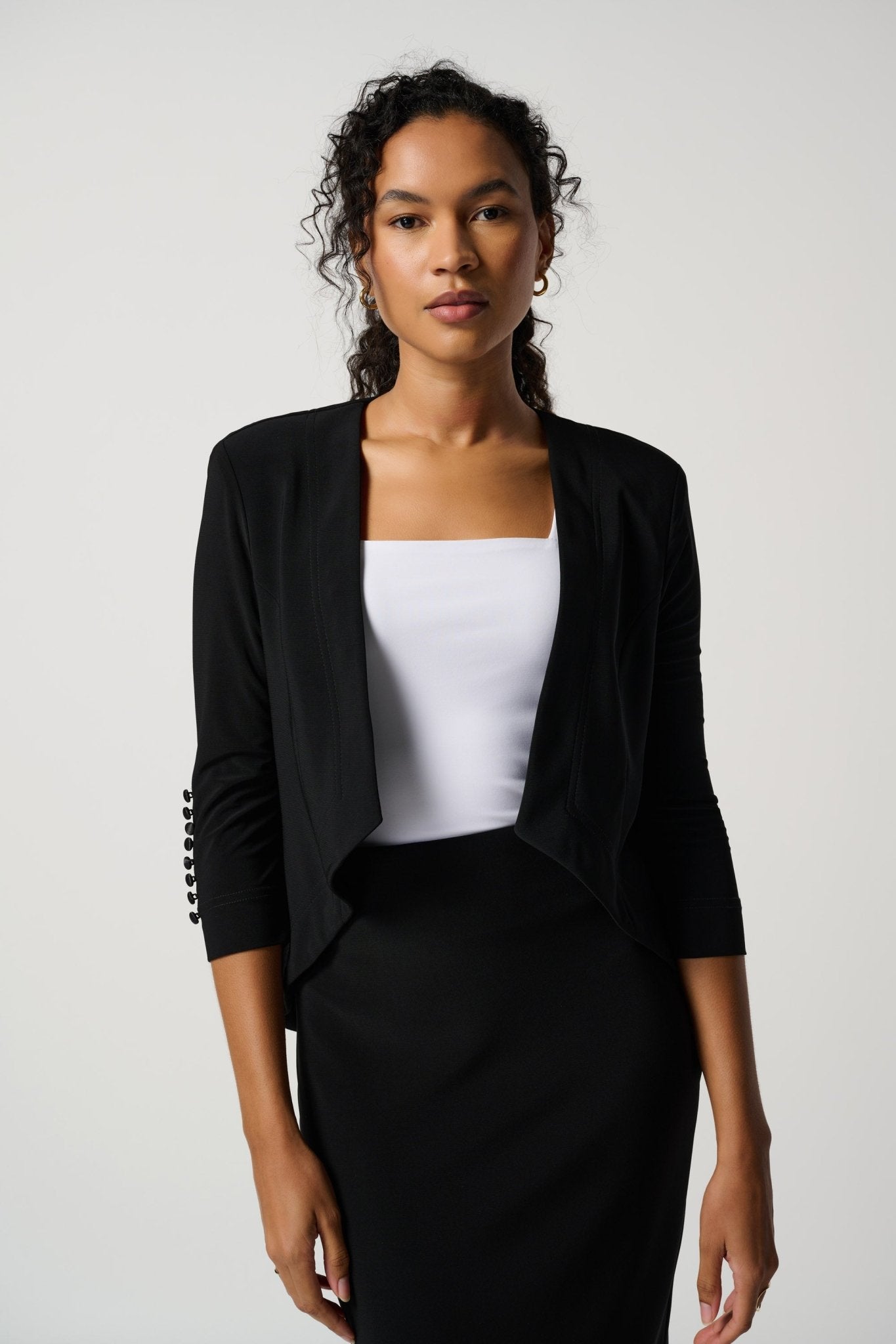 Shop PRE-ORDER Essential Cover Up Tuxedo Jacket Style 161140 | Black - Joseph Ribkoff