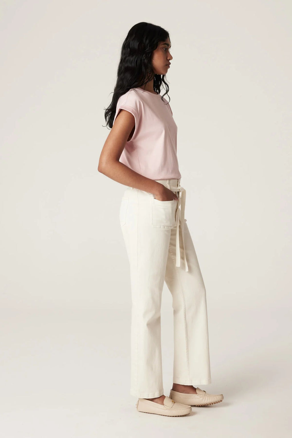 Shop PRE-ORDER Harper Drill Pant | Ecru - Cable Melbourne