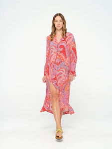 Shop PRE-ORDER India Dress-Brazil-Viscose | Coral - Oneseason Australia