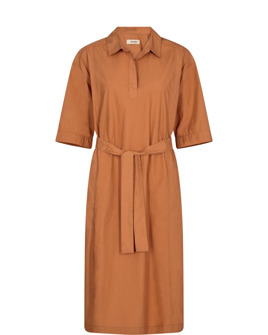 Shop PRE-ORDER Melli Cotton Dress | Pecan Brown - Mos Mosh