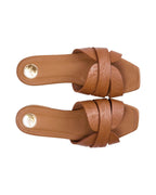 Shop PRE-ORDER Sicily Leather Slide | Cognac - Mos Mosh