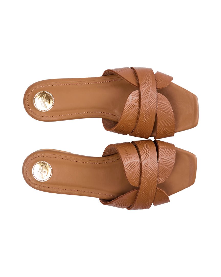 Shop PRE-ORDER Sicily Leather Slide | Cognac - Mos Mosh