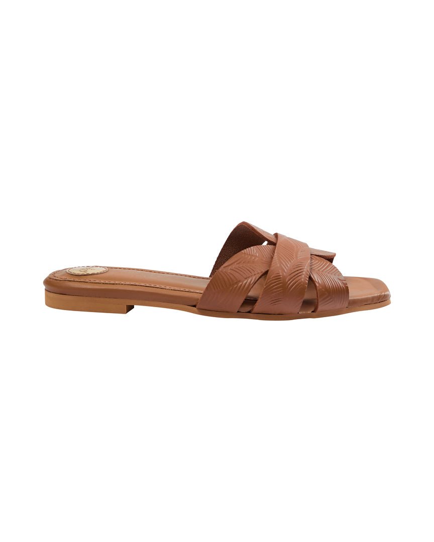 Shop PRE-ORDER Sicily Leather Slide | Cognac - Mos Mosh