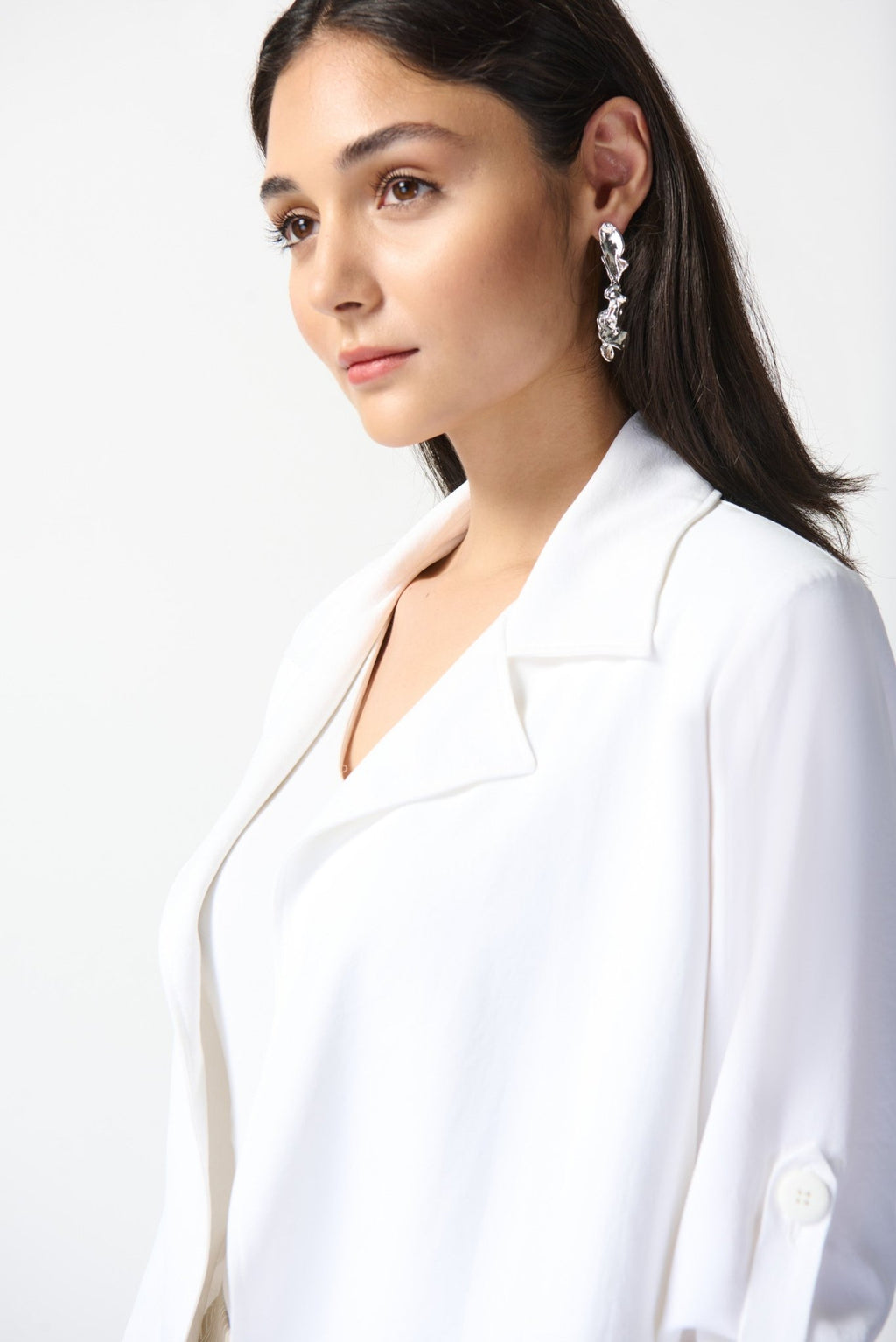 Shop PRE-ORDER Woven Boxy Cover Up Style 242059 | Vanilla - Joseph Ribkoff