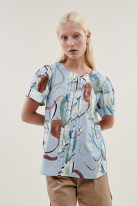Shop Printed Ames Top in Palm Print by Layer'd - Layer'd