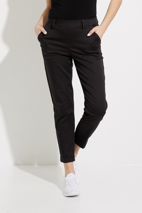 Shop Pull On Tailored Cropped Pant Style 232156 | Black - Joseph Ribkoff