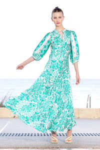 Shop Scarlett Silk Maxi Dress | Pineapple Green - Lola Australia
