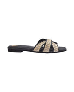 Shop Sicily Raffia Slipper Slide | Black - Mos Mosh