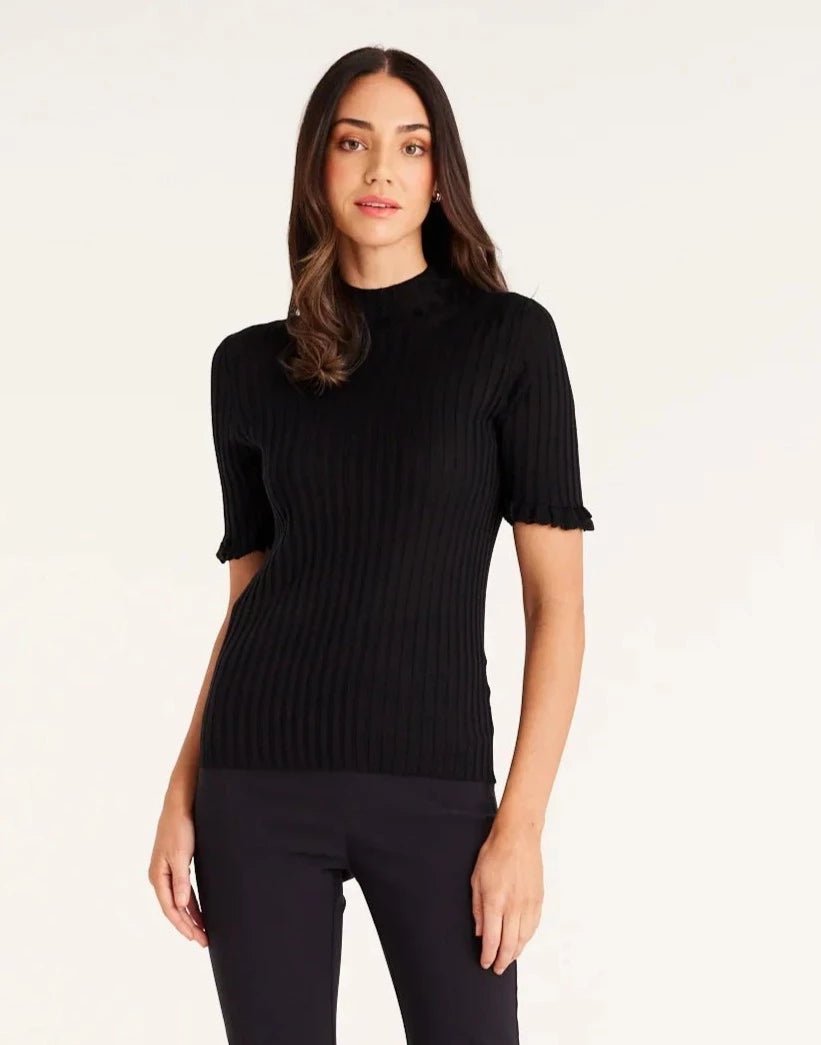 Shop Silk Rib Tee | Black - Cable Melbourne