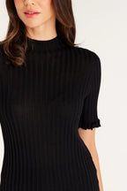 Shop Silk Rib Tee | Black - Cable Melbourne