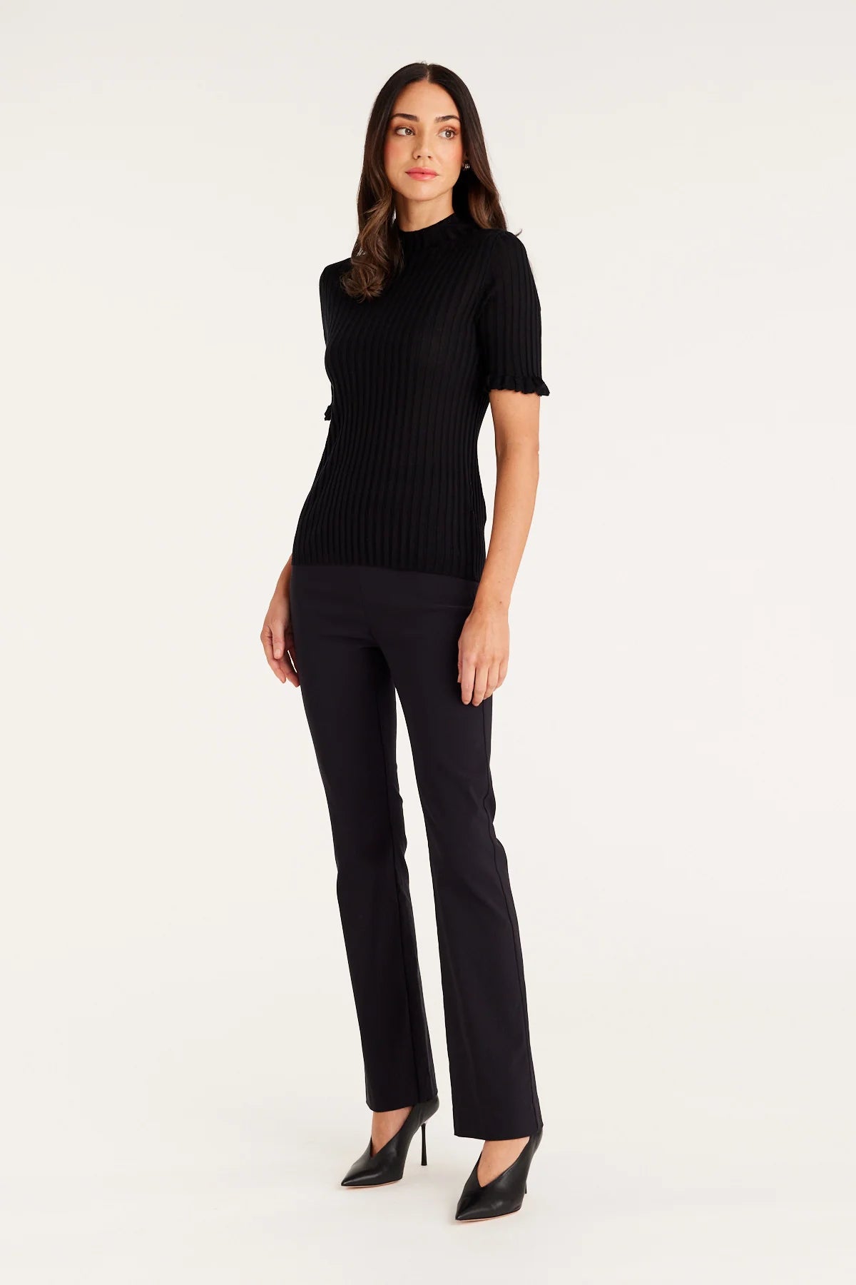 Shop Silk Rib Tee | Black - Cable Melbourne