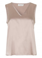 Shop Silk V-Neck Top in Black, Ivory or Vintage Powder - Rosemunde