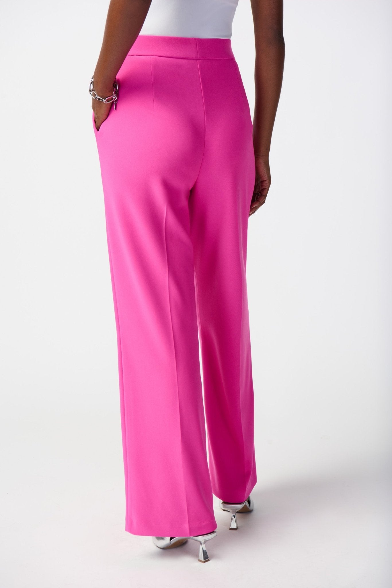 Shop Silky Knit Wide-Leg Pants Style 241095 | Ultra Pink - Joseph Ribkoff