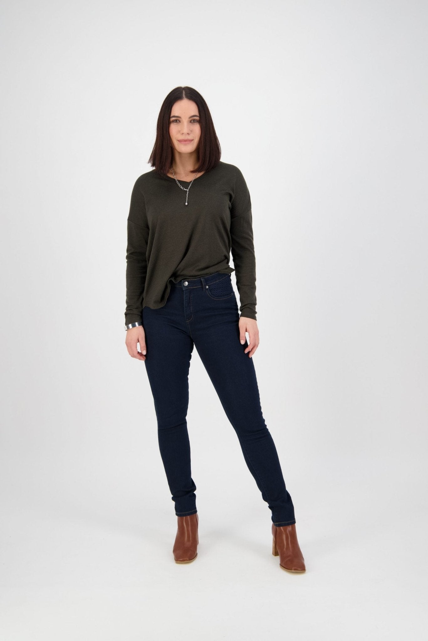 Shop Skinny Leg Full Length Jean in Indigo - Vassalli