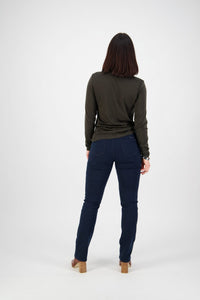 Shop Slim Leg Full Length Top Stitch Jean in Indigo - Vassalli