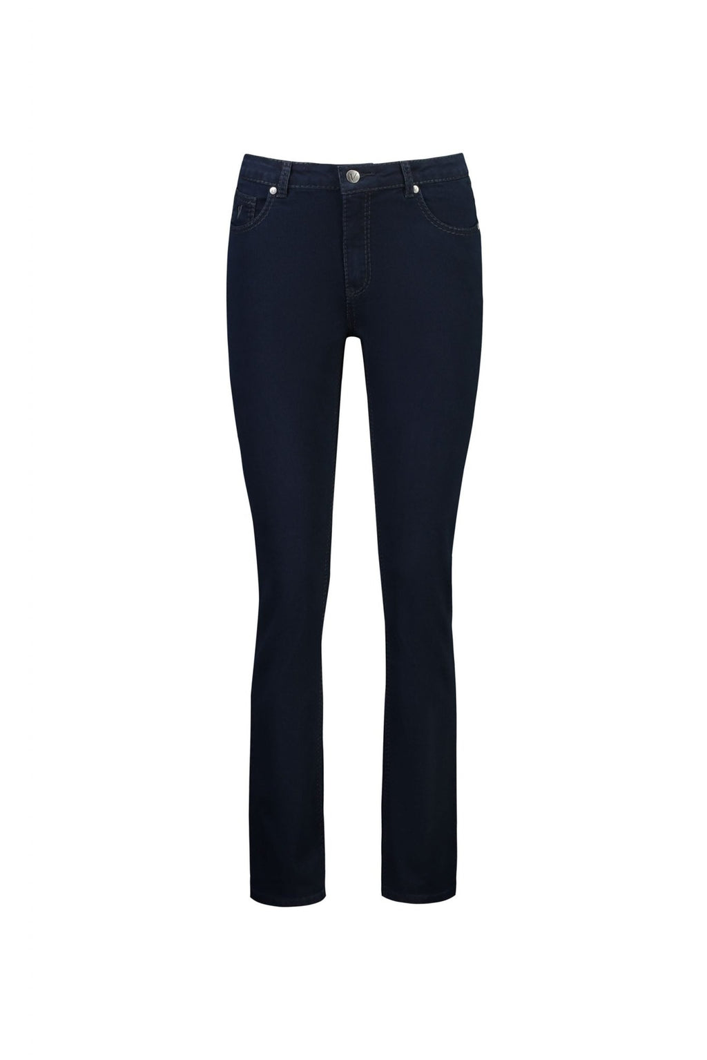 Shop Slim Leg Full Length Top Stitch Jean in Indigo - Vassalli