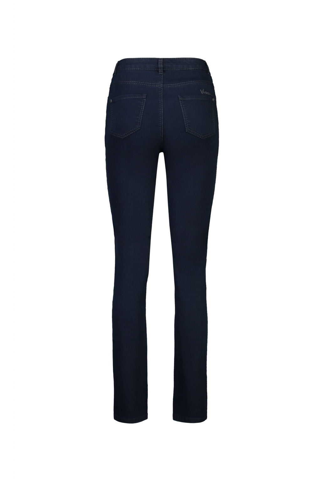 Shop Slim Leg Full Length Top Stitch Jean in Indigo - Vassalli