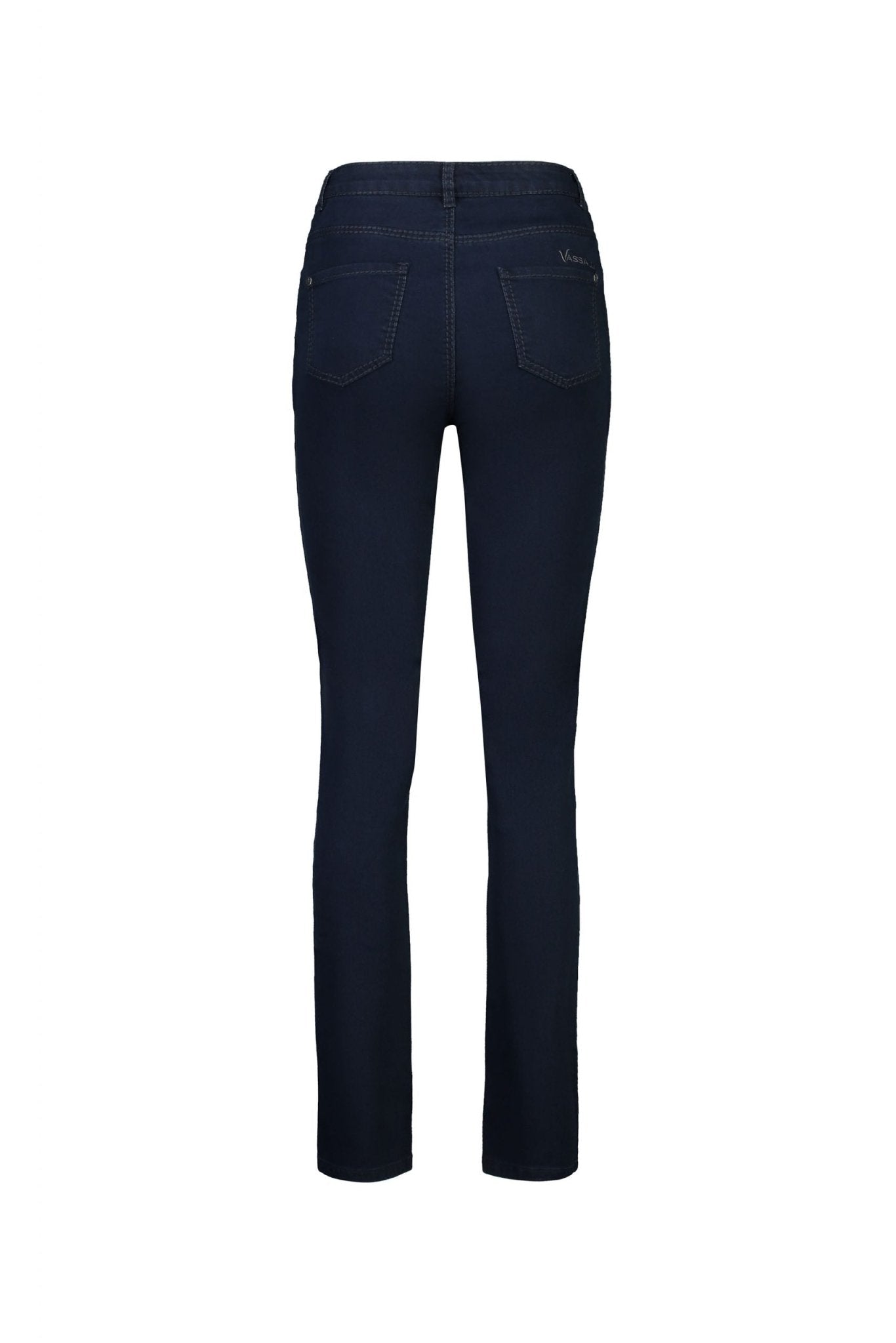 Shop Slim Leg Full Length Top Stitch Jean in Indigo - Vassalli