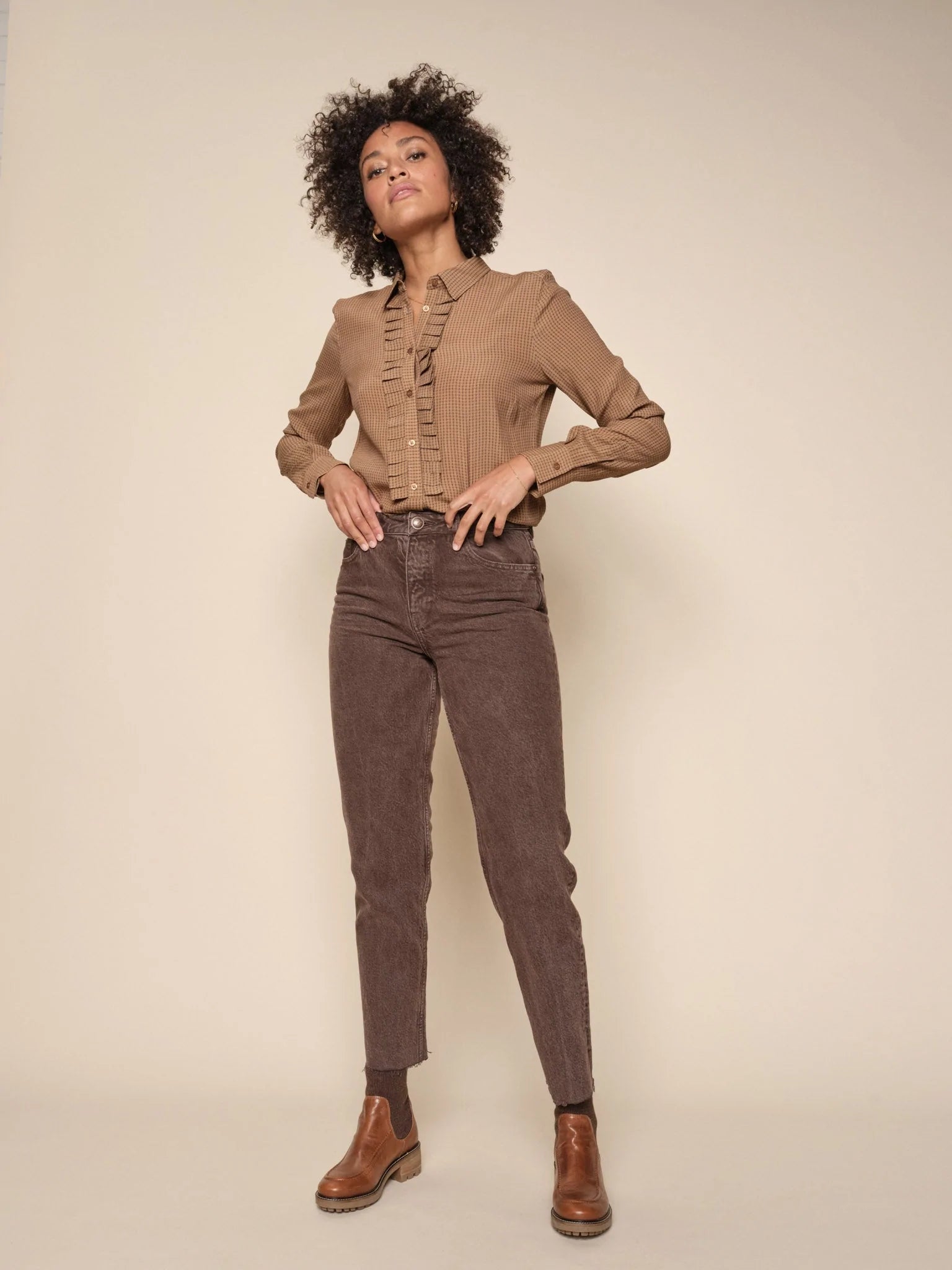 Shop Stella Fudge Denim Pant | Fondue Fudge Brown - Mos Mosh