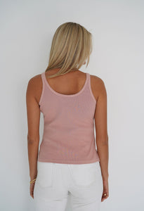 Shop Stevie Cotton Singlet in Blush or White - Humidity Lifestyle