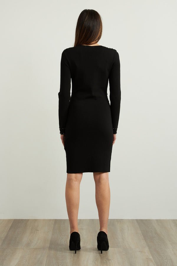 Shop Stud Detail Black Dress Style 213974 - Joseph Ribkoff