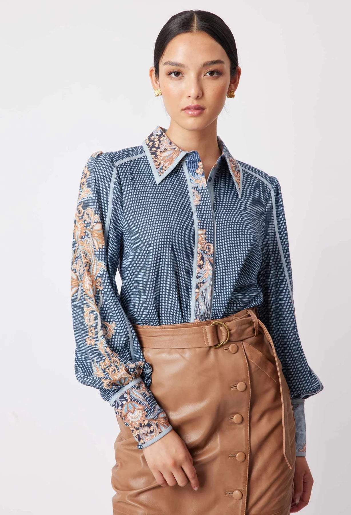 Shop Tallitha Linen Shirt │ Como Flower - ONCEWAS