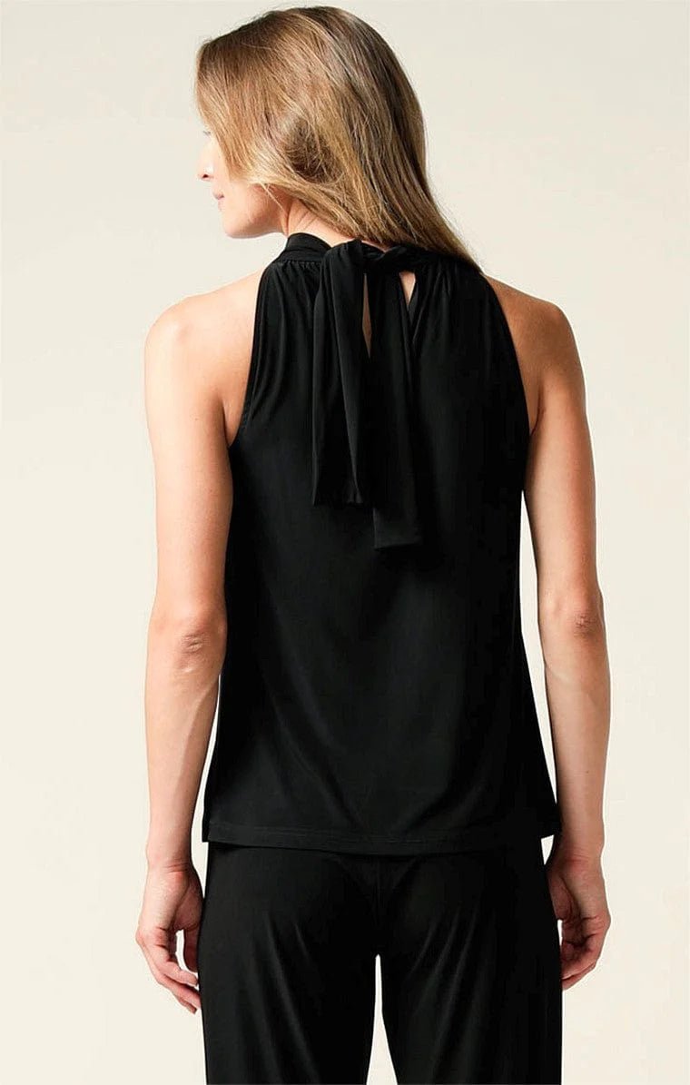 Shop The High Neck Tie Top | Black - Sacha Drake