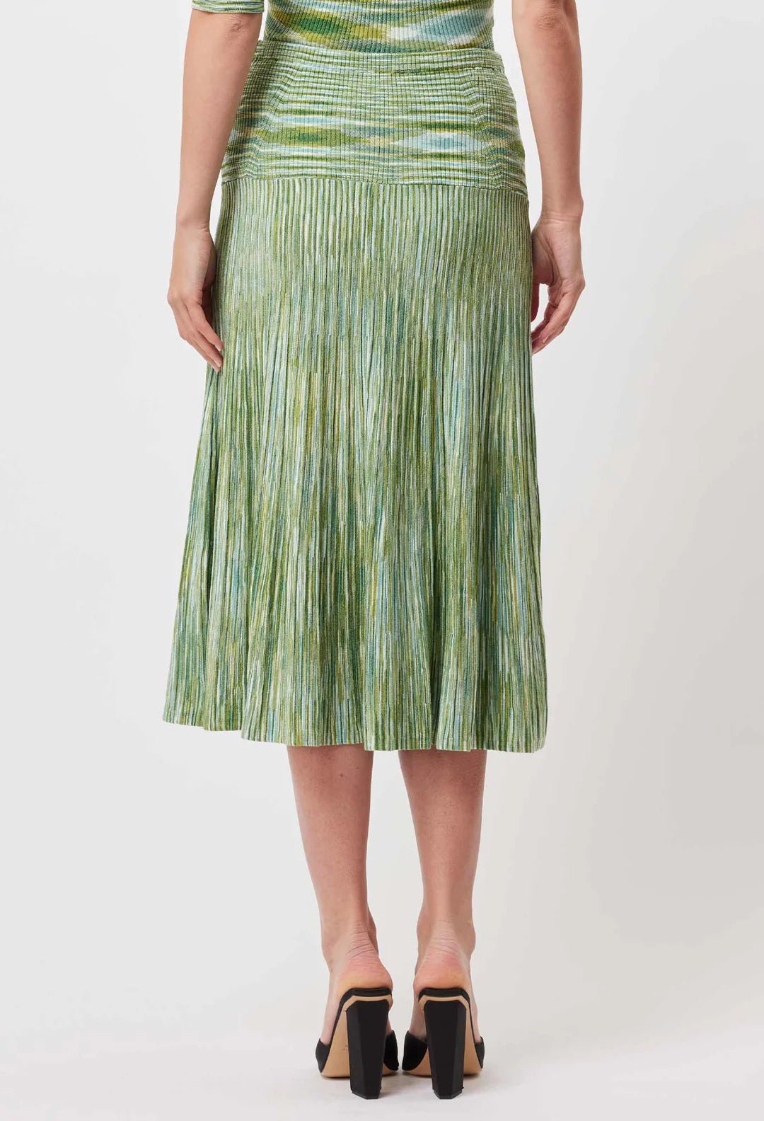 Shop Transit Rayon Knit Skirt │ Jade Space-Dyed - ONCEWAS