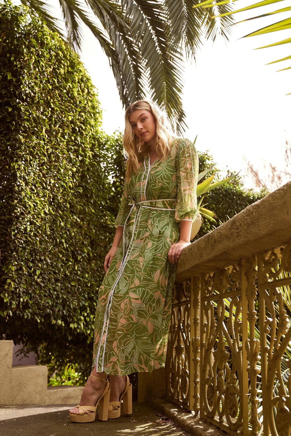 Shop Tulum Viscose Chiffon Coat Dress | Jungle Tropico - ONCEWAS