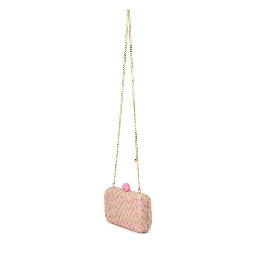 Shop Valeria Chevron Clutch | Pink - Olga Berg